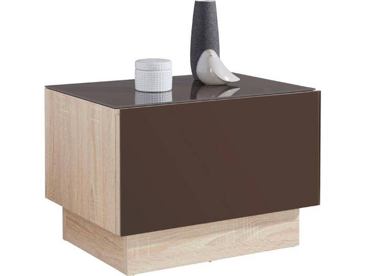 Mäusbacher Nachtkonsole, braun, Schubladen: 1 St., struktureichefarben hell/braun von Gerd-Mäusbacher