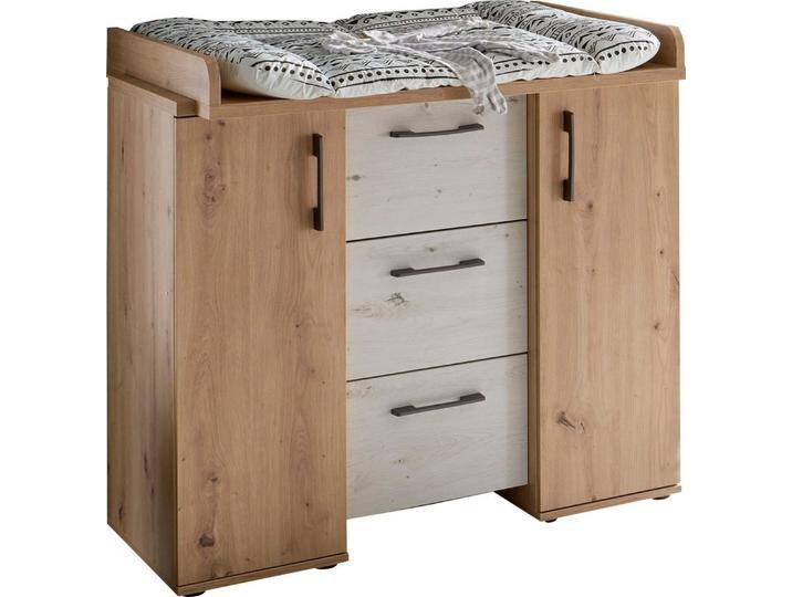 Mäusbacher Wickelkommode Micha, umbaufähig zur Kommode, beige, Asteiche/Artisan-Weiß von Gerd-Mäusbacher