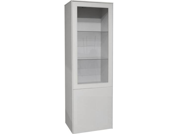 Standvitrine MÄUSBACHER Imola TOPSELLER , grau (kreidegrau matt lack), B:61cm H:179cm T:42cm, Schränke, Mäusbacher Vitrine mit Glas- und Holztür von Gerd-Mäusbacher