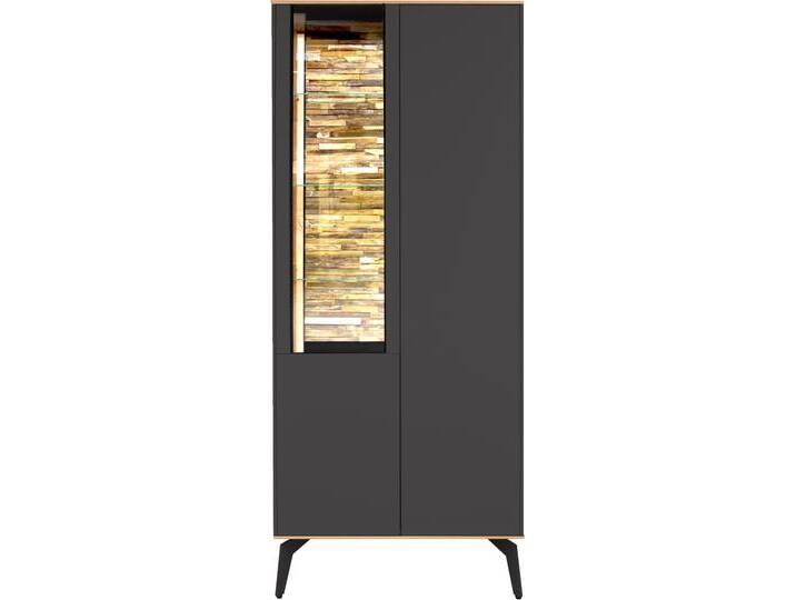Vitrine MÄUSBACHER Faro , anthrazit matt lack, asteiche, B:81cm H:193cm T:42cm, Schränke, Faro Vitrinenschrank B 81 cm, inkl. Bel., Push to open, Metallfüße Vitrine MÄUSBACHER Faro , anthrazit matt lack, asteiche, B:81cm H:193cm T:42cm, Schränke, Faro Vitrinenschrank B 81 cm, inkl. Bel., Push to open, Metallfüße von Gerd-Mäusbacher
