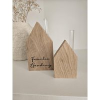 Häuschen Holz Eiche Personalisierbar Deko von GerdingDesigns
