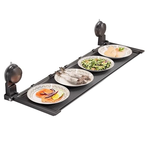 Faltbares, An Der Wand Montiertes Lagerregal Aus Metall Mit Haken, Schwebendes Regal Aus Grauem Aluminium Mit Saugnapf-Design, Moderner Kleiner Kommerzieller Gewürzregal-Wandorganizer(39cm) von Geremy