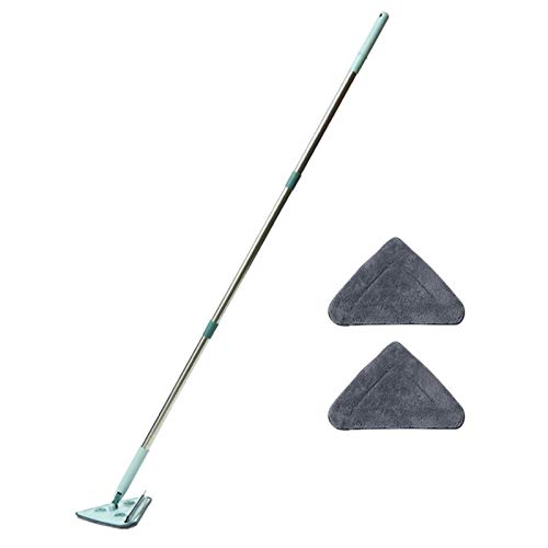 360 Grad Drehbar Dreieck-Reinigungs-Mopp Ausziehbarer Dreieck-Mopp Multifunktionaler Teleskop Lazy Clean Mop Mit Langem Griff Und Nachfüllungen Zum Reinigen Von Fenster Autoglas, Boden, Celling von Gereton