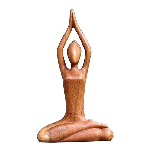 Gereton Meditation Yoga Pose Statue – Holz Abstrakte Yoga Frauen Figur, Handgeschnitzte Yoga Pose Skulptur Tischplatte Ornamente, Moderne Skulptur Dekoration Für Das von Gereton