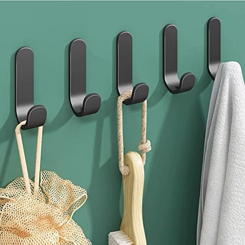 Gerhannery Klebehaken Selbstklebend Handtuchhaken 12 Stück Wandhaken aus Edelstahl, Handtuchhalter Wall Hooks Haken Ohne Bohren, Küchenhaken Kleiderhaken Türhaken Ideal für Bad Toilette Büro von Gerhannery