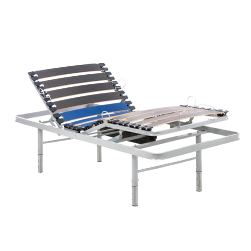 Geriafy – Elektrisch Verstellbarer Lattenrost | 80x190 cm | Verstärkt und kompakt | Kabellose Fernbedienung und in 4 Höhen verstellbare Beine von Geriafy
