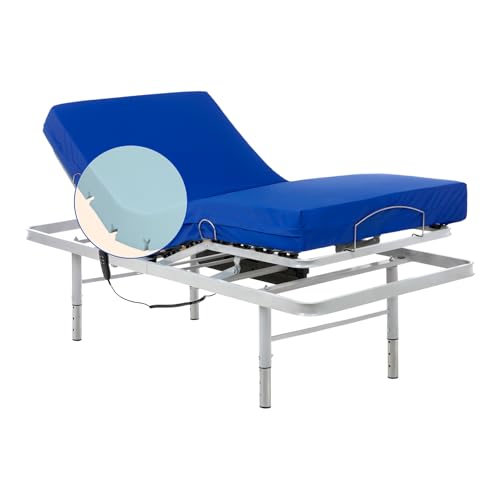 Geriafy - Elektrisch Verstellbarer Lattenrost mit höhenverstellbaren Beinen, verstärkt mit wasserdichter HR-Sanitärmatratze (90x200) von Geriafy