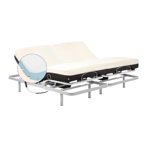 Geriafy – Elektrisches Doppelbett 160x200 cm mit Zwei Unabhängigen Lattenrosten | Memory-Foam-Matratzen mit Baumwollbezug Geriafy – Elektrisches Doppelbett 160x200 cm mit Zwei Unabhängigen Lattenrosten | Memory-Foam-Matratzen mit Baumwollbezug von Geriafy