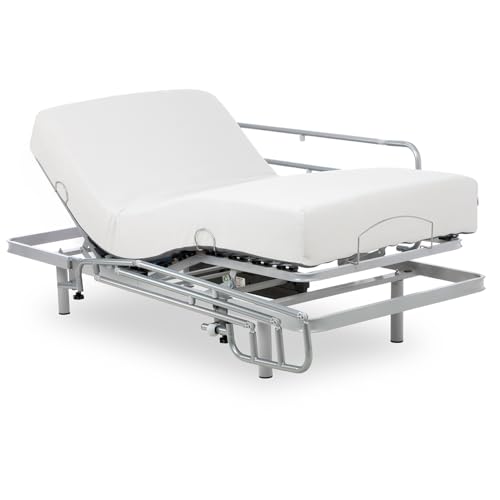 Geriafy – Lattenrost elektrisch verstellbar mit 20 cm viscoelastischer Tencel-Matratze | Frisches und weiches Gewebe | Klappbare Bettgitterr (80x200 cm, Drahtlose Kontrolle) von Geriafy