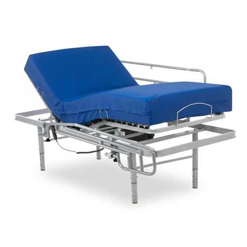 Geriafy - Lattenrost elektrisch verstellbar mit verstellbaren Füßen, viscoelastischer Matratze und Bettgitter (90x200) von Geriafy