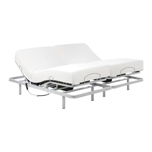 Gerialife® Doppelbett mit Gelenk, Doppelbett mit Matratze Visco Tencel (180 x 200 cm) von Geriafy