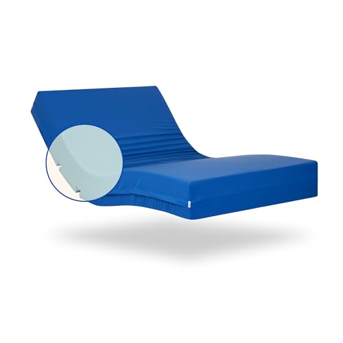 Gerialife Krankenhaus-Geriatrische Gelenkmatratze | 15 cm HR-Schaumstoff | Wasserdichter hygienischer Bezug (90x200), Foam, Blau von Gerialife