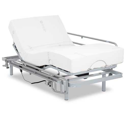 Gerialife - Lattenrost elektrisch verstellbar | Orthopädische matratze 20 cm. Visco Tencel (80x200, Kabelsteuerung + Geländer) von Gerialife