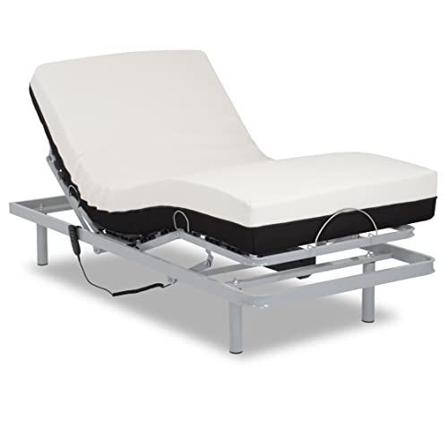 Gerialife Set mit elektrischem Gelenkbett mit orthopädischer Memoryschaum-Matratze, 20 cm (90 x 200, Kabelfernbedienung), 90x200 von Gerialife