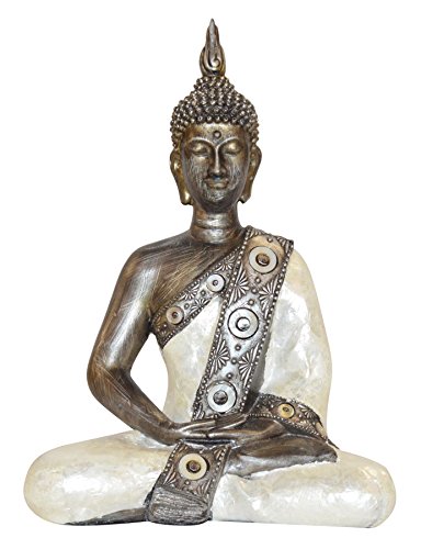 Sitzender thailändischer Meditation Buddha 23 cm Perlmutt von GerichteKeuze