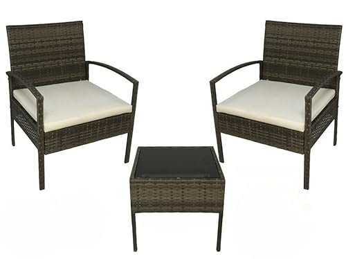 Gerimport Gartenmöbel-Set, 2 Sessel und Tisch, Rattan, Modell Bahamas von Gerimport