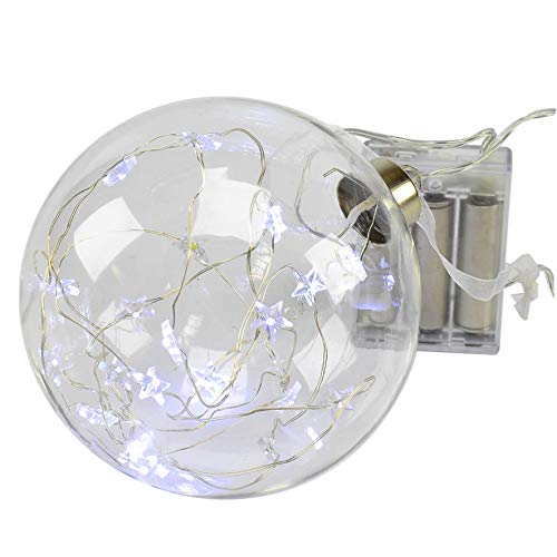 Glaskugel, 20 MicroLED weiß 12 cm von Gerimport
