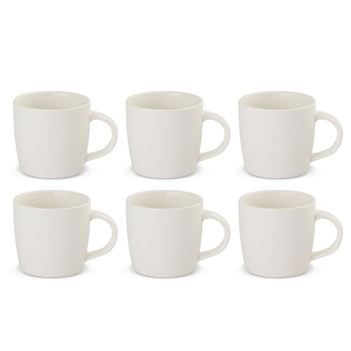 Gerlach 1760 Kaffeebecher Set - Becher Trinkbecher mit Henkel - für 6 Personen - Porzellan - Flow New - Elfenbein 350 ml von Gerlach 1760