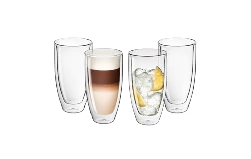 Gerlach 1760 Doppelwandige Gläser 4er Set Thermogläser 350 ml Kaffeegläser Teegläser Latte Macchiato Gläser Flow von Gerlach