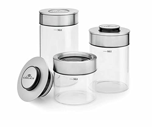 Gerlach Ambiente Glasbehälter-Set mit Stahldeckel Vorratsgläser Vorratsdosen mi Deckel 0,3l 0,7l 1,3l Gerlach Ambiente Glasbehälter-Set mit Stahldeckel Vorratsgläser Vorratsdosen mi Deckel 0,3l 0,7l 1,3l von Gerlach