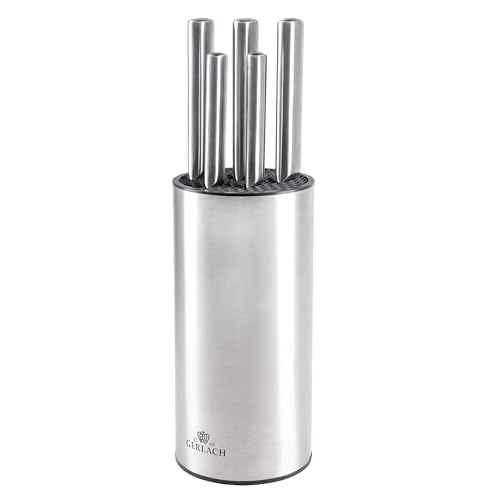 Gerlach Ambiente Messerblock Messerset Küchenmesserset 5 Messer Aus Edelstahl Küchenmesser im Block Kochmesser Brotmesser Gemüsemesser Küche Küchenutensilien Küchenzubehör, Silber Gerlach Ambiente Messerblock Messerset Küchenmesserset 5 Messer Aus Edelstahl Küchenmesser im Block Kochmesser Brotmesser Gemüsemesser Küche Küchenutensilien Küchenzubehör, Silber von Gerlach