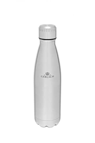 Gerlach Ambiente Trinkflasche Thermosflasche 0,5 L Thermoflasche Isolierflasche Aus Edelstahl Doppelwandig Wasserflasche Thermoskanne Silber von Gerlach