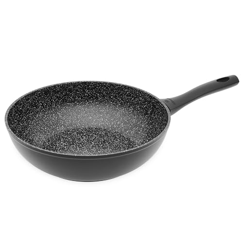 Gerlach Granitex Wok Pfanne Keramik Beschichtet Alu Bratpfanne Keramikpfanne Induktionsgeeignet Für Elektro Gas Keramik Induktion Herd Küche Küchenzubehör 28 cm von Gerlach