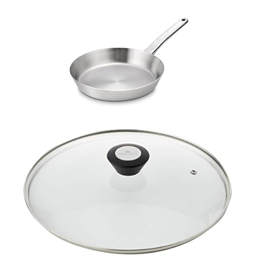 Gerlach Prestige Bratpfannen-Set: Edelstahlpfanne 24 cm + Universaldeckel 24 cm – Hochwertige Edelstahlpfanne mit Glasdeckel, geeignet für Gas, Elektro, Induktion & Keramik – Robustes Kochgeschirr für von Gerlach