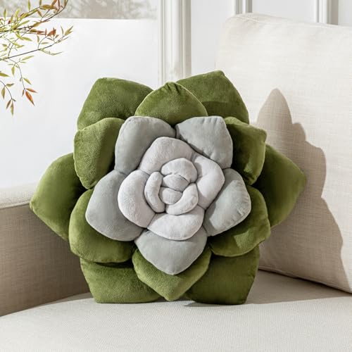 Gerlisay 3D-Pflanzenkissen, niedliches Blumen-Design, 35 cm, grün-grau, pflanzenförmige Dekoration, weich, einzigartig, Plüsch, Dekokissen für Schlafzimmer, Heimdekoration Gerlisay 3D-Pflanzenkissen, niedliches Blumen-Design, 35 cm, grün-grau, pflanzenförmige Dekoration, weich, einzigartig, Plüsch, Dekokissen für Schlafzimmer, Heimdekoration von Gerlisay