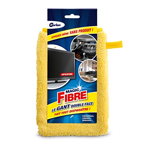 Gerlon Magic Fibre Mikrofaser-Handschuh – entfernt Staub, Flüssigkeiten und Fette, ideal für Haus & Auto, gelb von Gerlon
