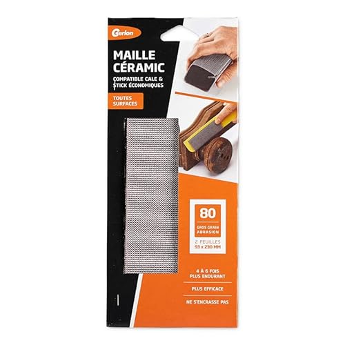 Schleifpapier – sehr widerstandsfähiges Schleifpapier – Ceramic 93 – 230 mm Körnung 80 (groß) von Gerlon