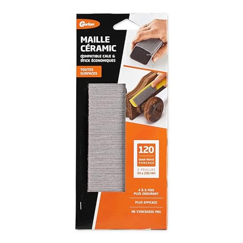 Schleifpapier – sehr widerstandsfähiges Schleifpapier – Netzgewebe Ceramic 93, 230 mm, Körnung 120 (mittel) von Gerlon