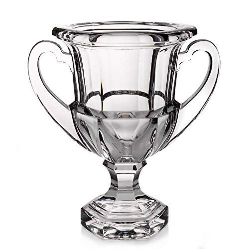 CRISTALICA Vase Auf Fuß Blumenvase Pokalvase Opera H 26 cm Transparentes Kristallglas Glas Klassischer Style von CRISTALICA