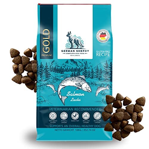 German Shephy Dog Food | Hypoallergen (500g) | Getreidefreies Hundefutter trocken | Mit Lachs & Kartoffel | Für gesunde Haut & glänzendes Fell | Mit hohem Fleischanteil | Leicht verdaulich von German Shephy Complete Dog Food