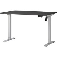 GERMANIA Boras höhenverstellbarer Schreibtisch grafit rechteckig, T-Fuß-Gestell silber 120,0 x 80,0 cm von Germania