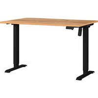 GERMANIA Boras höhenverstellbarer Schreibtisch navarra-eiche rechteckig, T-Fuß-Gestell schwarz 120,0 x 80,0 cm von Germania