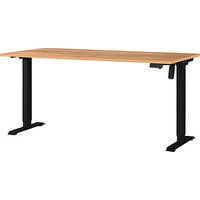 GERMANIA Boras höhenverstellbarer Schreibtisch navarra-eiche rechteckig, T-Fuß-Gestell schwarz 160,0 x 80,0 cm von Germania