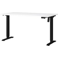 GERMANIA Boras höhenverstellbarer Schreibtisch weiß rechteckig, T-Fuß-Gestell schwarz 140,0 x 80,0 cm von Germania