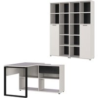 GERMANIA Büro-Set "Fenton", (3 tlg.), inkl. Schreibtisch mit integriertem Sideboard und zwei Aktenschränken von Germania