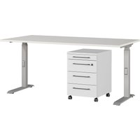 GERMANIA Büromöbel-Set "Agenda" Set bestehend aus höhenverstellbarem Schreibtisch und Rollcontainer von Germania