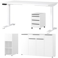 GERMANIA Büromöbel-Set "Mailand" 4 Stk. tlg. inkl. Schreibtisch, Rollcontainer, Raumteiler und Sideboard von Germania