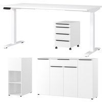 GERMANIA Büromöbel-Set "Mailand" 4 Stk. tlg. inkl. Schreibtisch, Rollcontainer, Raumteiler und Sideboard von Germania