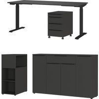 GERMANIA Büromöbel-Set "Mailand" 4 Stk. tlg. inkl. Schreibtisch, Rollcontainer, Raumteiler und Sideboard von Germania
