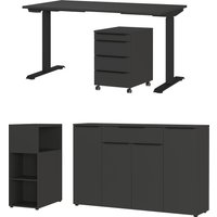 GERMANIA Büromöbel-Set "Mailand" 4 Stk. tlg. inkl. Schreibtisch, Rollcontainer, Raumteiler und Sideboard von Germania