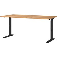 GERMANIA Lissabon höhenverstellbarer Schreibtisch navarra-eiche rechteckig, C-Fuß-Gestell schwarz 160,0 x 80,0 cm GERMANIA Lissabon höhenverstellbarer Schreibtisch navarra-eiche rechteckig, C-Fuß-Gestell schwarz 160,0 x 80,0 cm von Germania