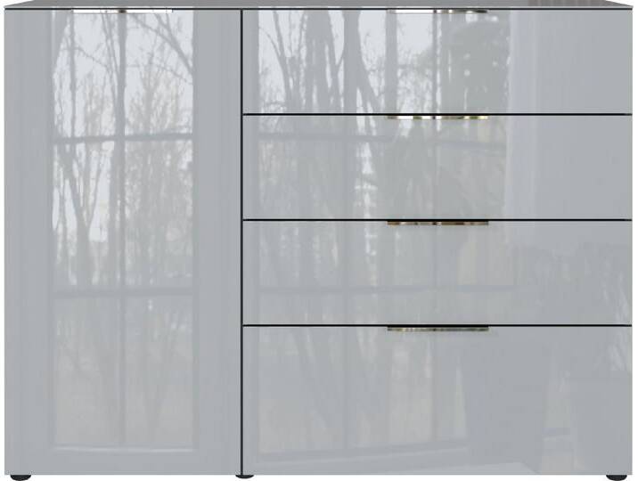 GERMANIA Sideboard Oakland, in 2 Breiten, Fronten und Oberboden mit Glasauflage, grau silberfarben, Türen: 1 St. GERMANIA Sideboard Oakland, in 2 Breiten, Fronten und Oberboden mit Glasauflage, grau silberfarben, Türen: 1 St. von Germania
