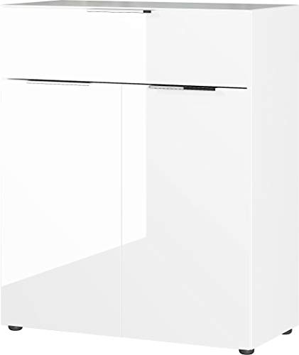 Germania Kommode 3696-84 GW-Oakland, in Weiß, mit Glasauflage, 83 x 102 x 42 cm (BxHxT) von GERMANIA DIE MÖBELMACHER