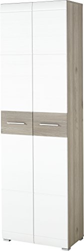 Germania Garderobenschrank 3969-542 GW-MALOU, Nelson-Eiche-Nachbildung/Weiß-Struktur, 59 x 197 x 37 cm (B x H x T), 37 x 59 x 197 cm von GERMANIA DIE MÖBELMACHER