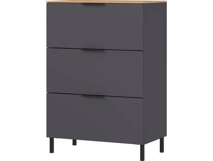 Schubkastenkommode GERMANIA California , braun (graphit, navarra, eiche, nachbildung), B:68cm H:98cm T:40cm, Spanplatte, Sideboards, Breite 68 cm von Germania