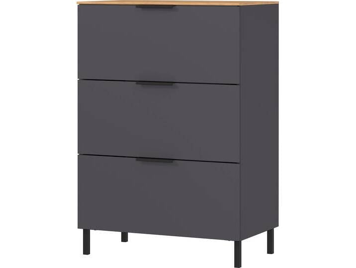 Schubkastenkommode GERMANIA California , braun (graphit, navarra, eiche, nachbildung), B:68cm H:98cm T:40cm, Spanplatte, Sideboards, Breite 68 cm von Germania